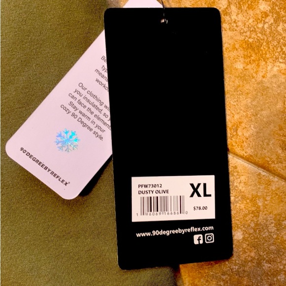 90 Degree by Reflex Fleece-Lined High Rise Leggings - Picture 3 of 6